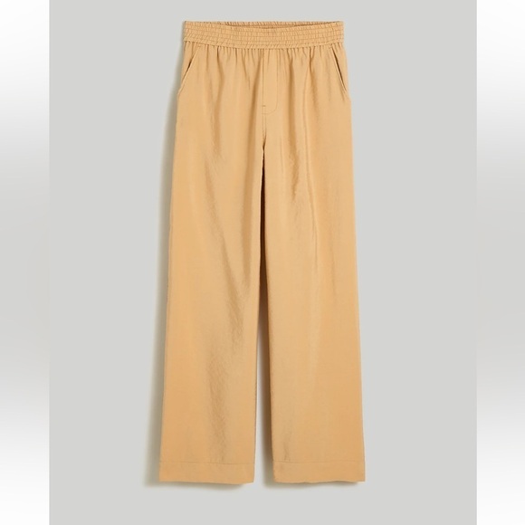 Madewell The Carley Wide Leg Pants in Softdrape Khakis Tan Medium NWT - Picture 3 of 11